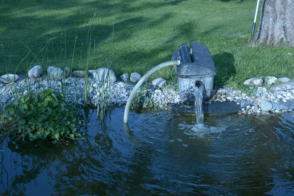 A Photo of a Water pump in a Koi Pond